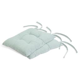 Habitat Chambray Pack of 2 Seat Cushions - Duck Egg