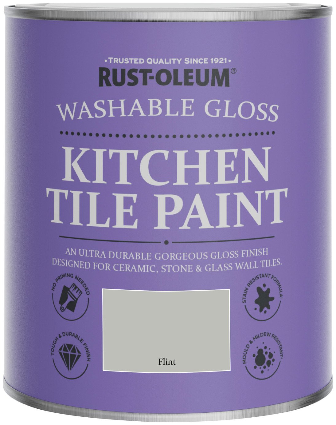 Rust-Oleum Kitchen Tile Gloss Paint 750ml - Flint