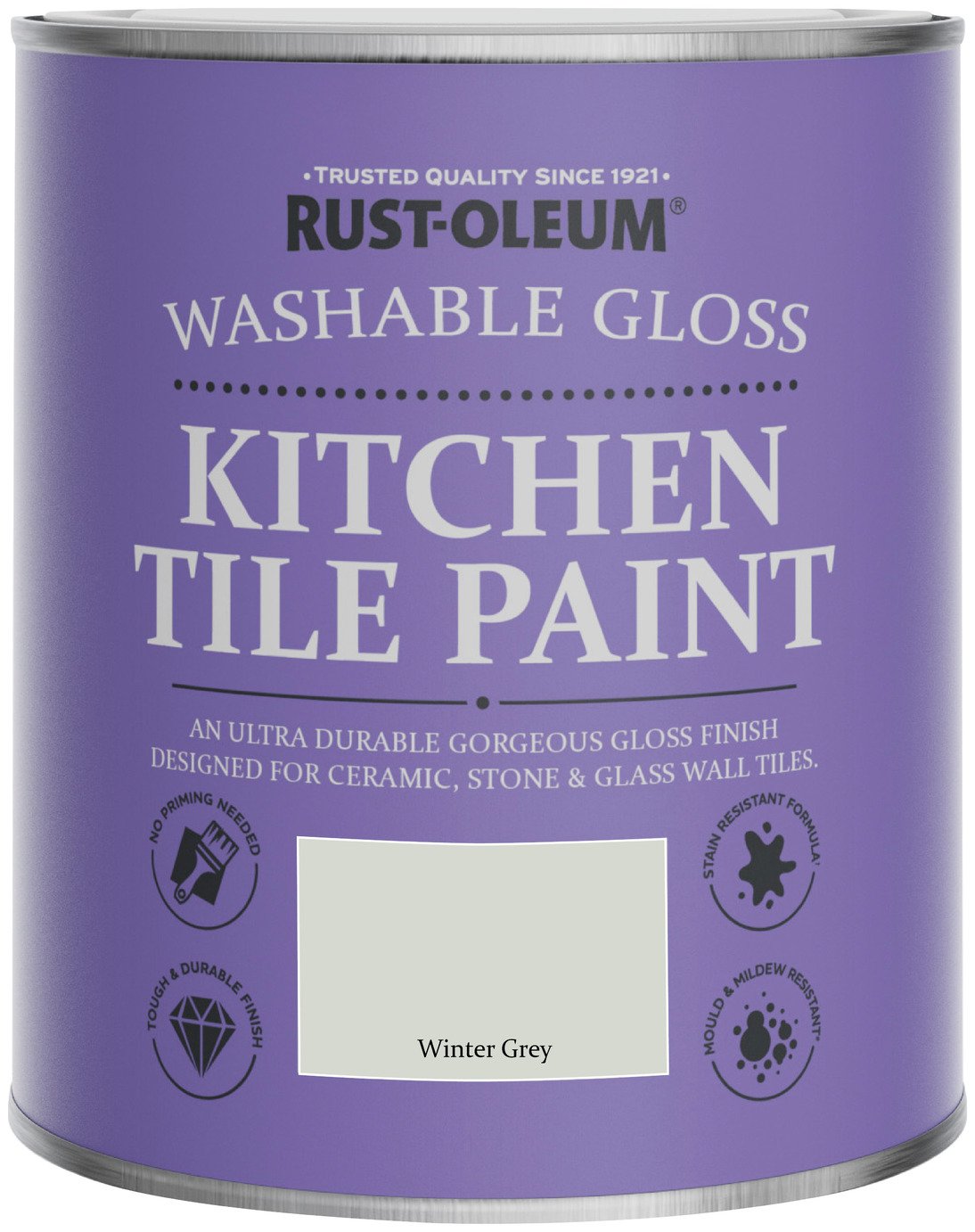 Rust-Oleum Kitchen Tile Gloss Paint 750ml - Winter Grey