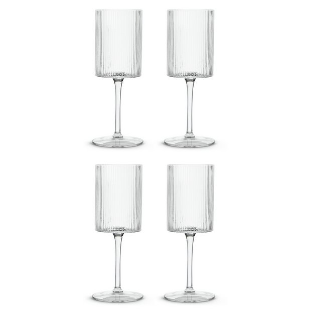 Ribbed wine outlet glasses