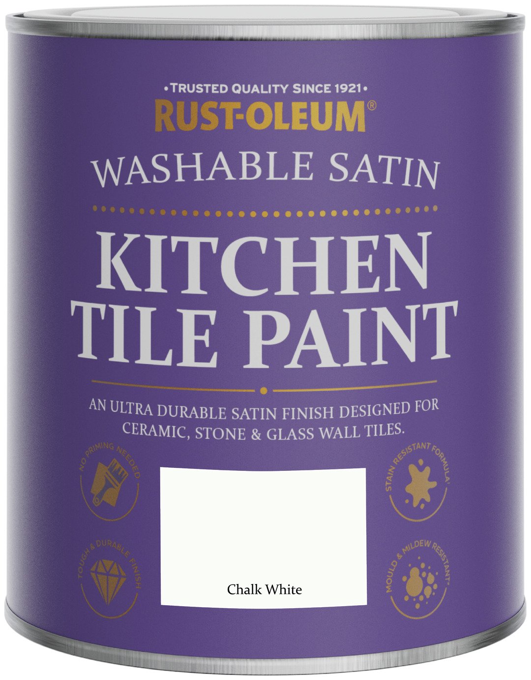 Rust-Oleum Kitchen Tile Satin Paint 750ml - Chalk White