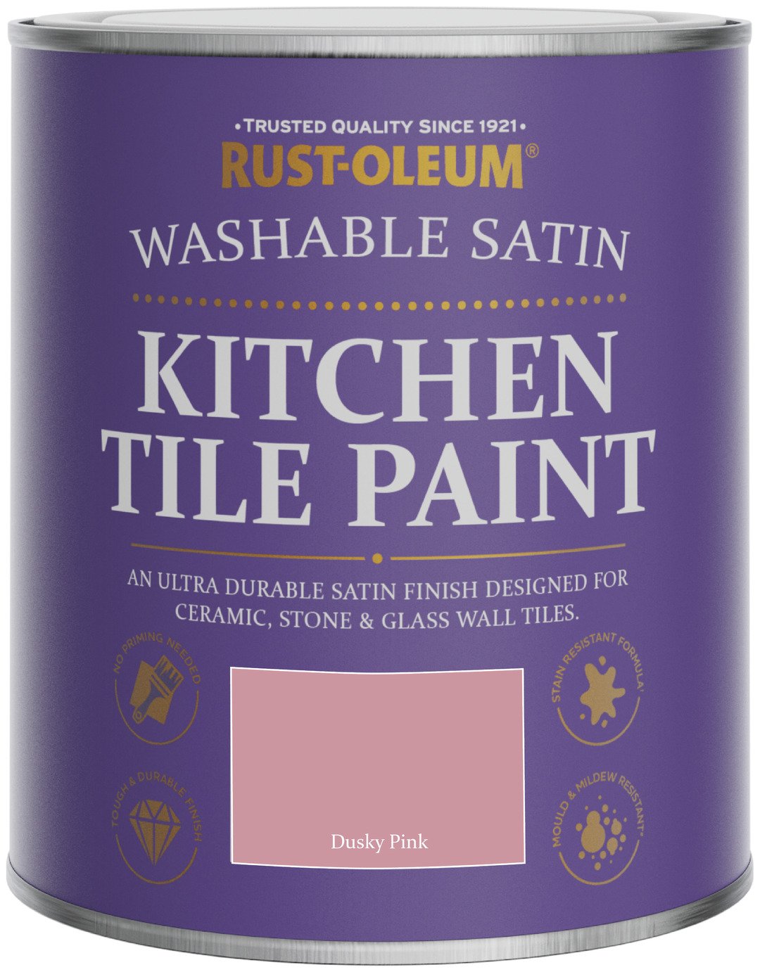 Rust-Oleum Kitchen Tile Satin Paint 750ml - Dusky Pink