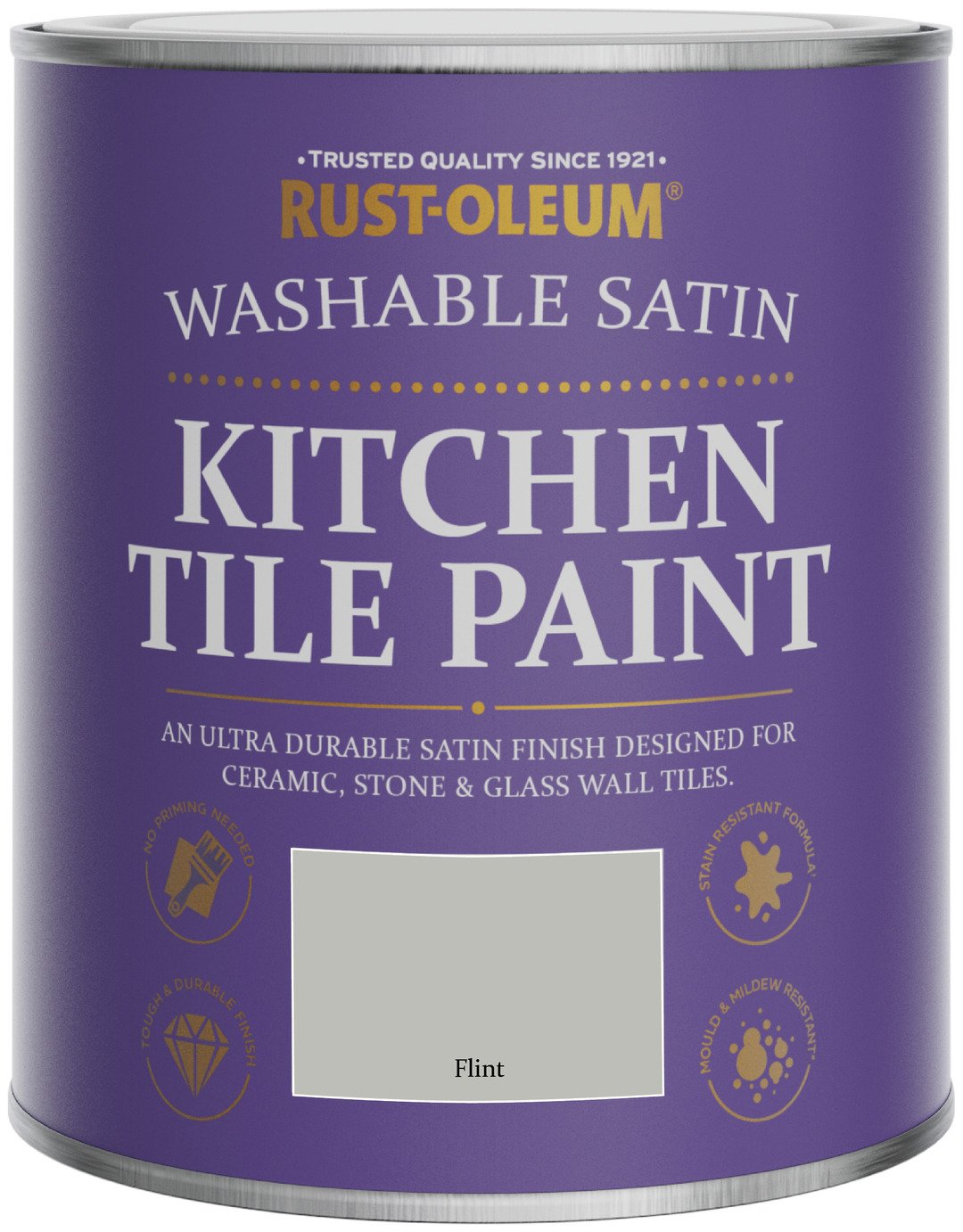 Rust-Oleum Kitchen Tile Satin Paint 750ml - Flint