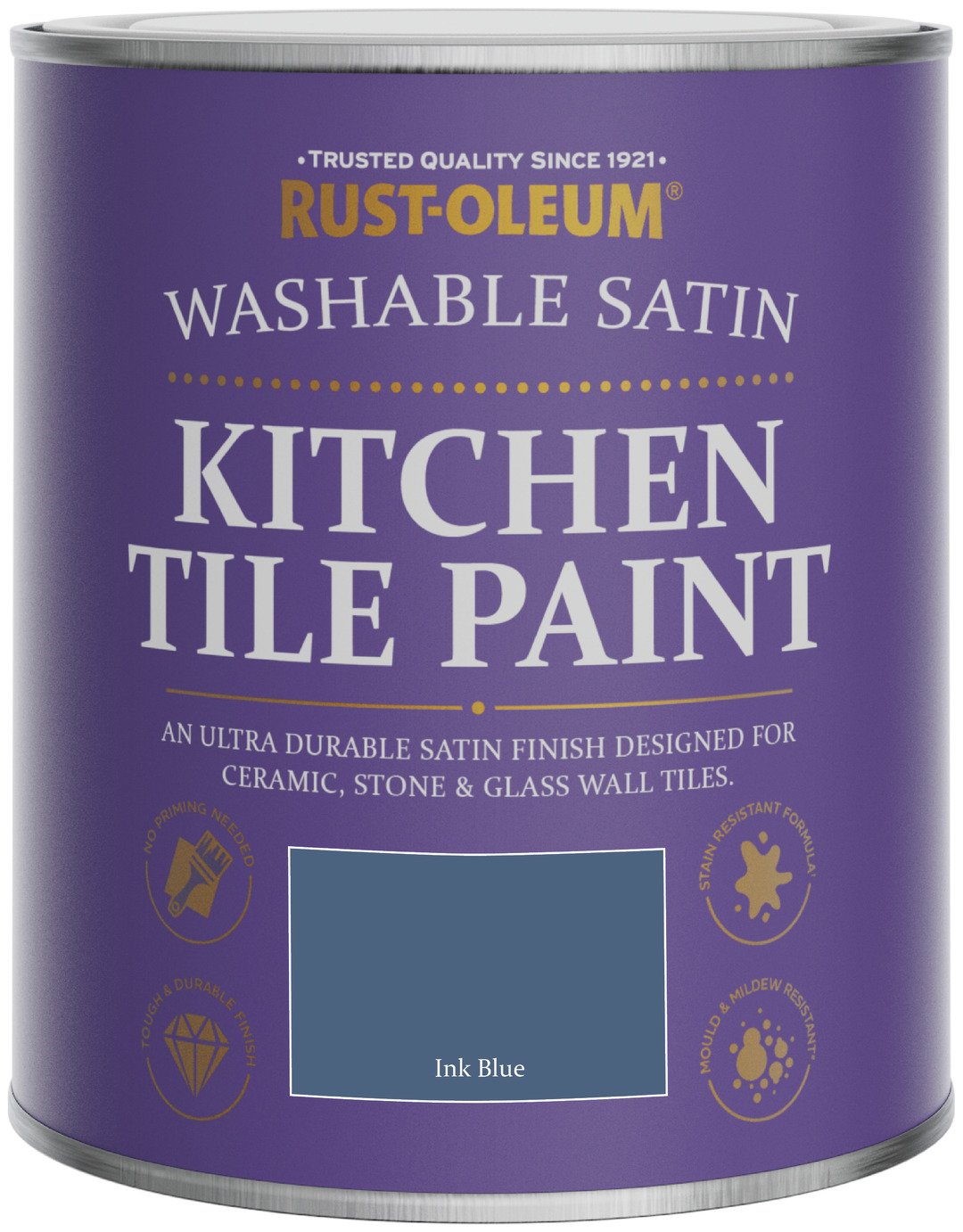 Rust-Oleum Kitchen Tile Satin Paint 750ml - Ink Blue