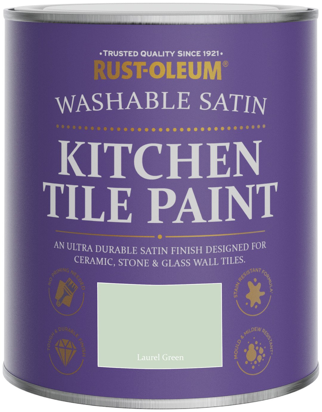 Rust-Oleum Kitchen Tile Satin Paint 750ml - Laurel Green
