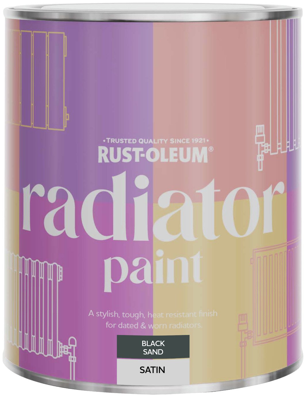 Rust-Oleum Radiator Satin Paint 750ml - Black Sand