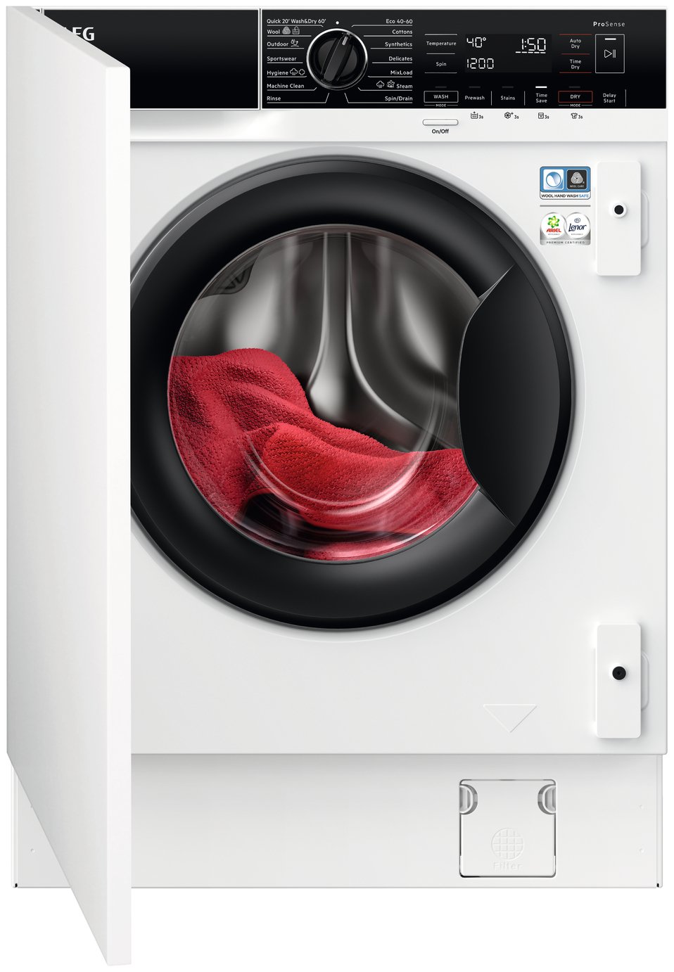 AEG L7WC84636BI 8/4KG 1600 Spin Washer Dryer