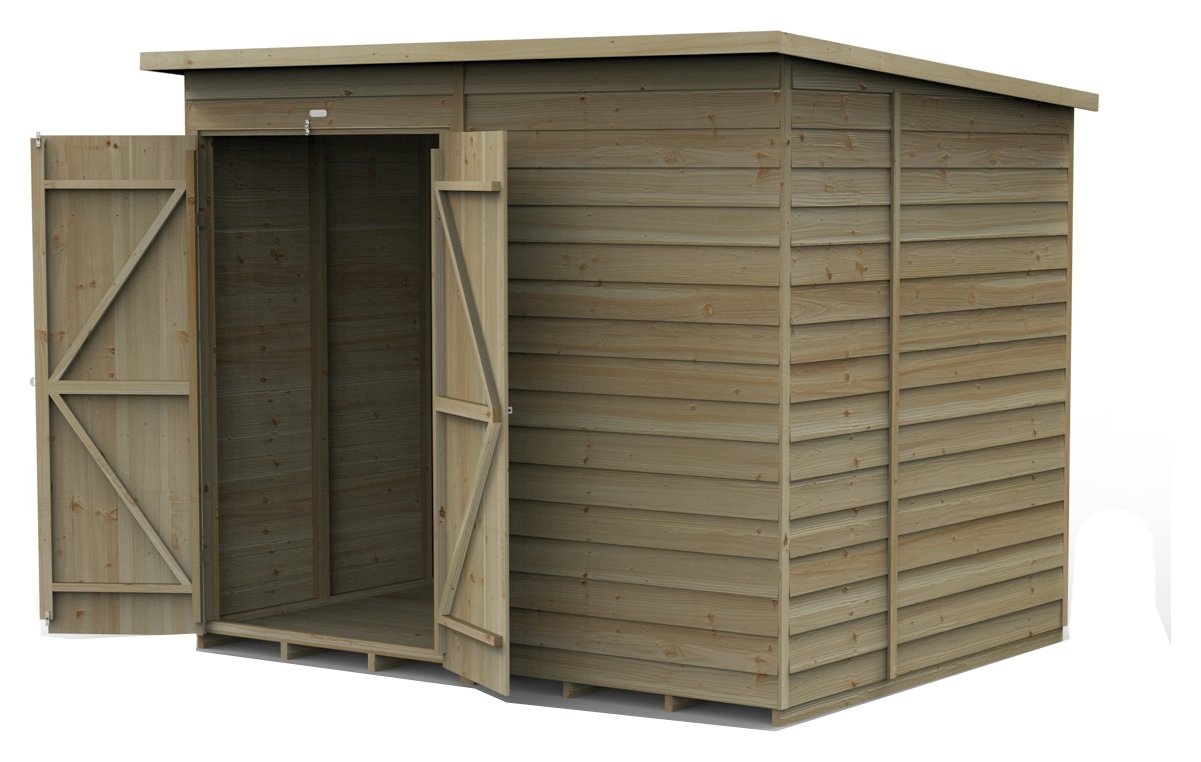 Forest 4Life Overlap Windowless Pent Shed - 8 x 6ft