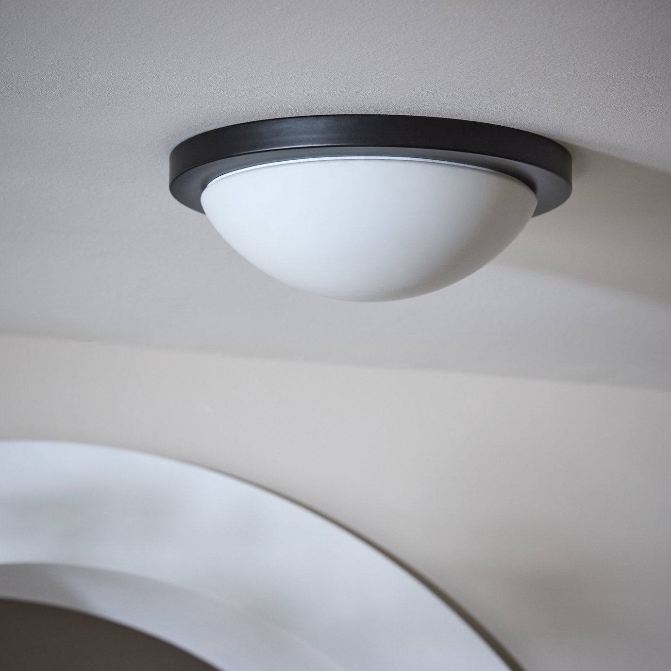 Argos Home Aspley Bathroom Flush to Ceiling Light - Black