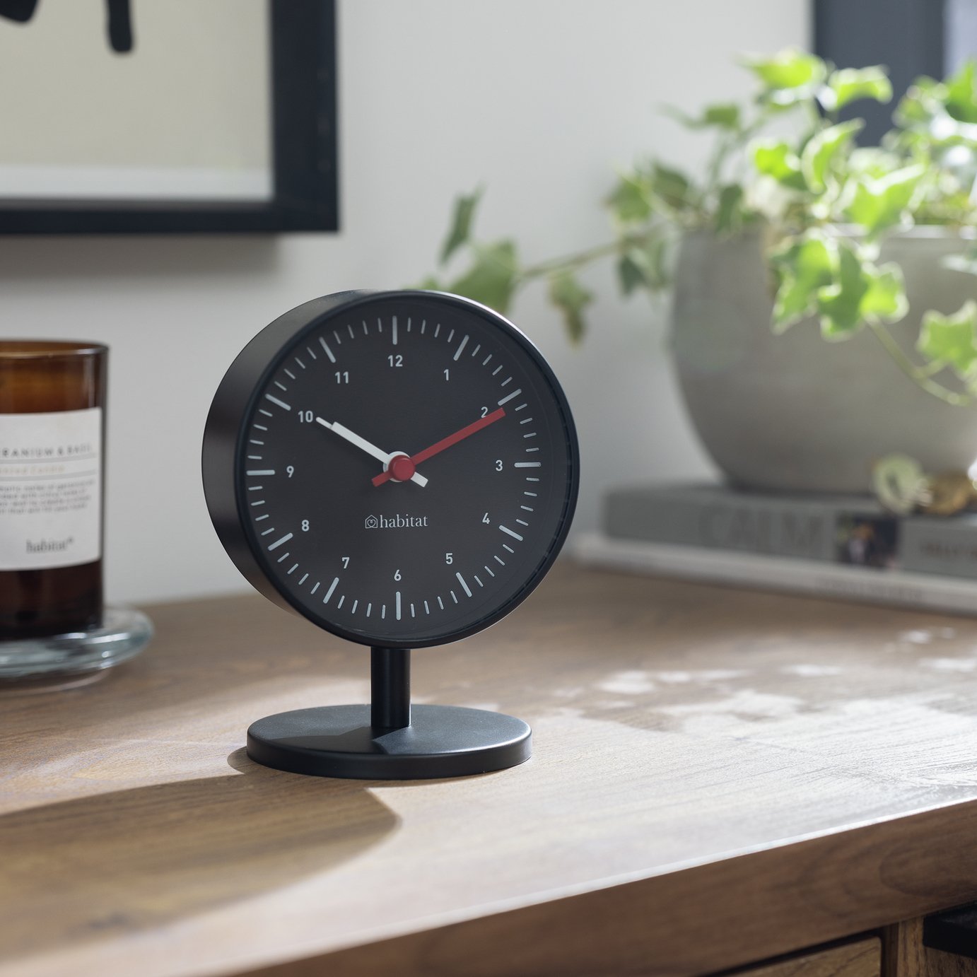 Habitat Analogue Alarm Clock - Black