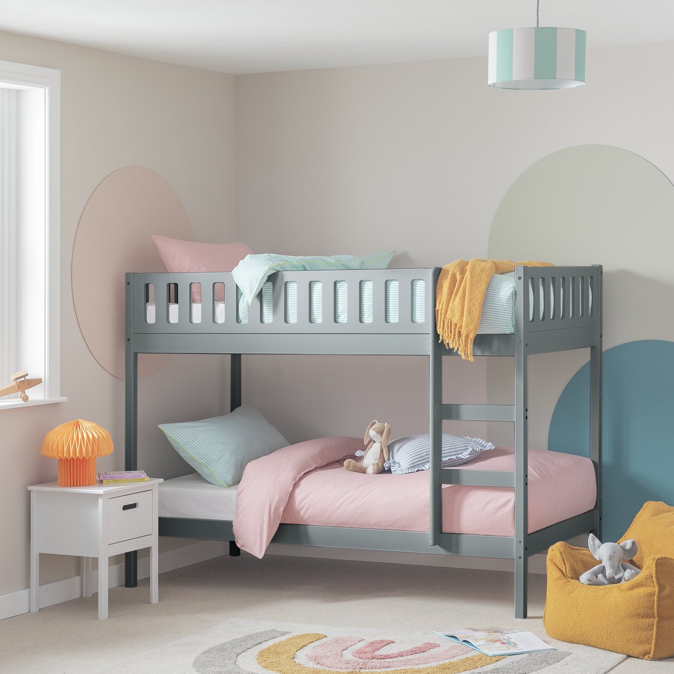 Habitat Ronnie Bunk Bed and 2 Mattresses - Duck Egg Blue