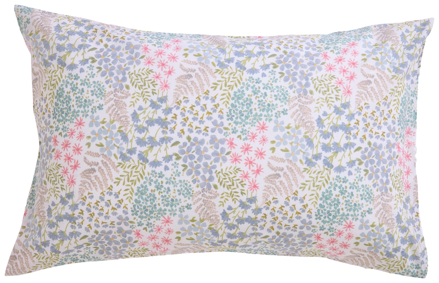 Argos Home Ditsy Floral Print Standard Pillowcase Pair- Blue