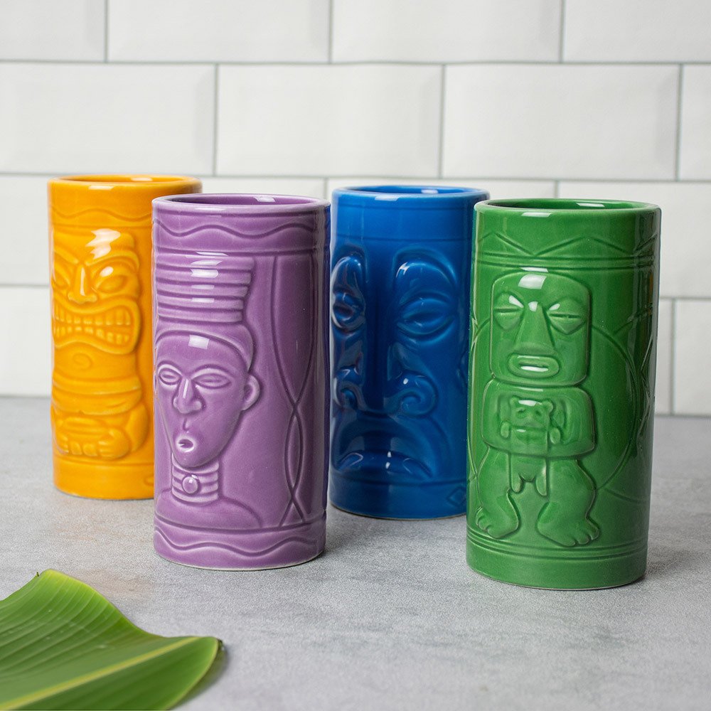 Menkind Set Of 4 Tiki Mugs - Multicoloured