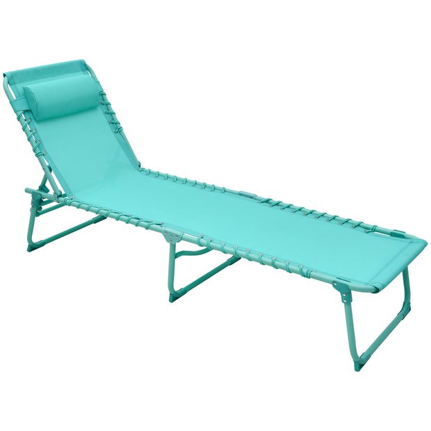Buy Argos Home Metal Set Of Sun Loungers Teal Garden Chairs And