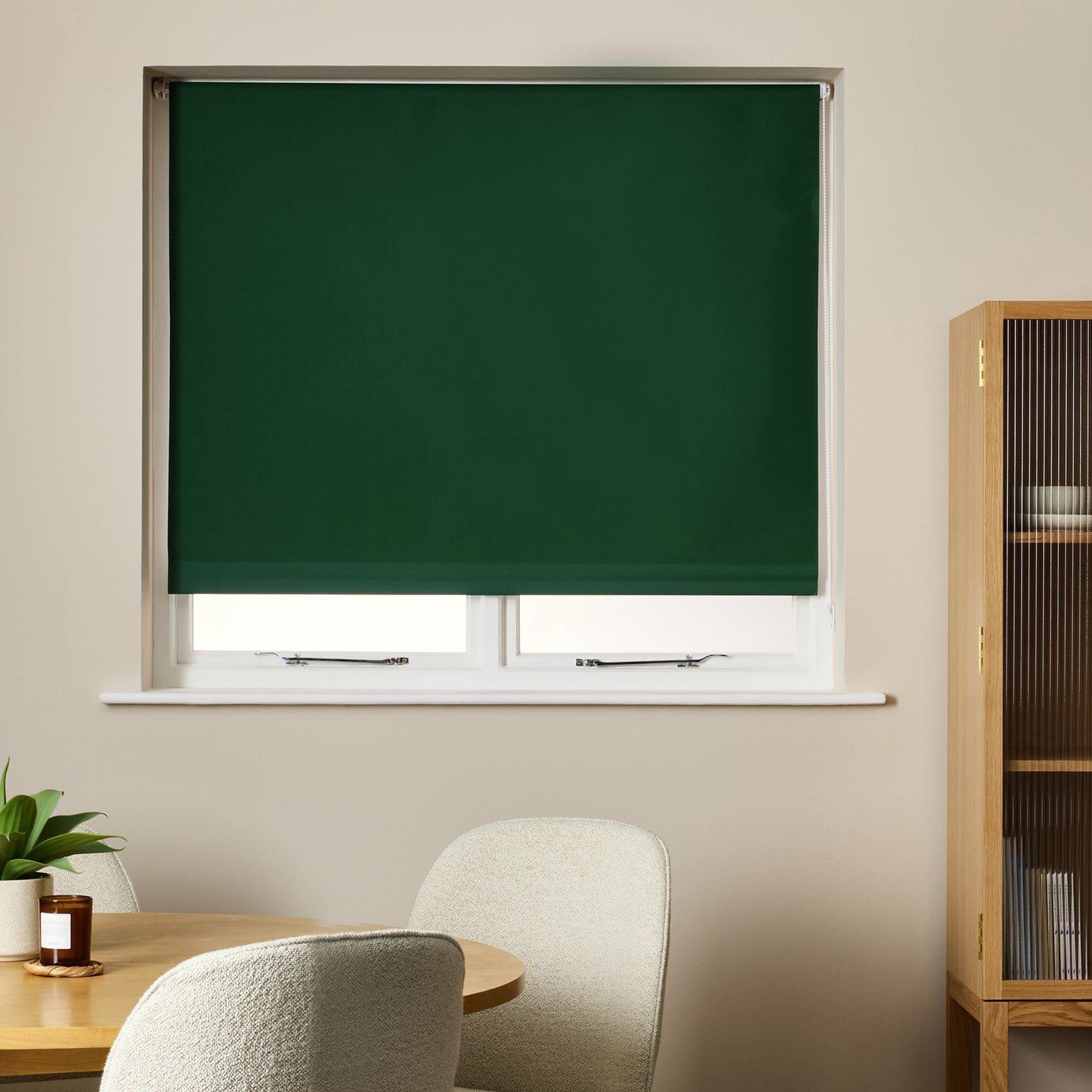 Habitat Blackout Forest Green Roller Blind - 120cm