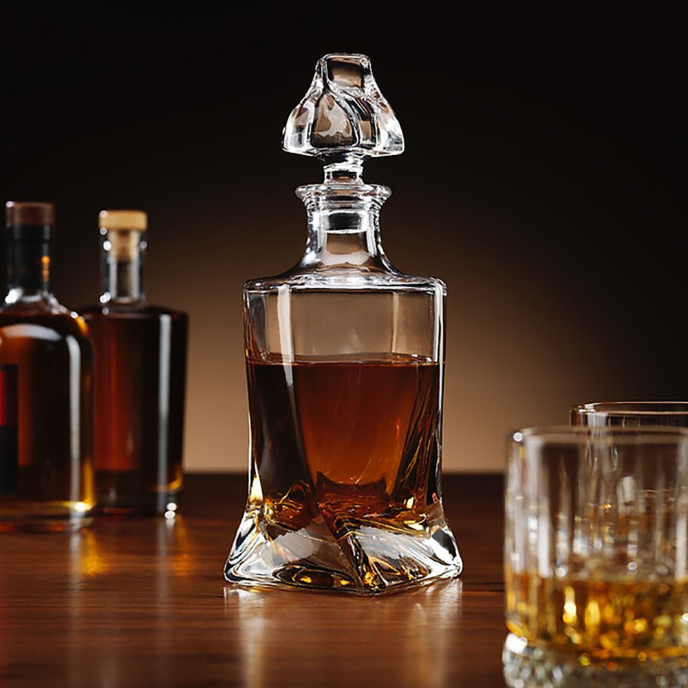 Menkind Twisted Glass Decanter