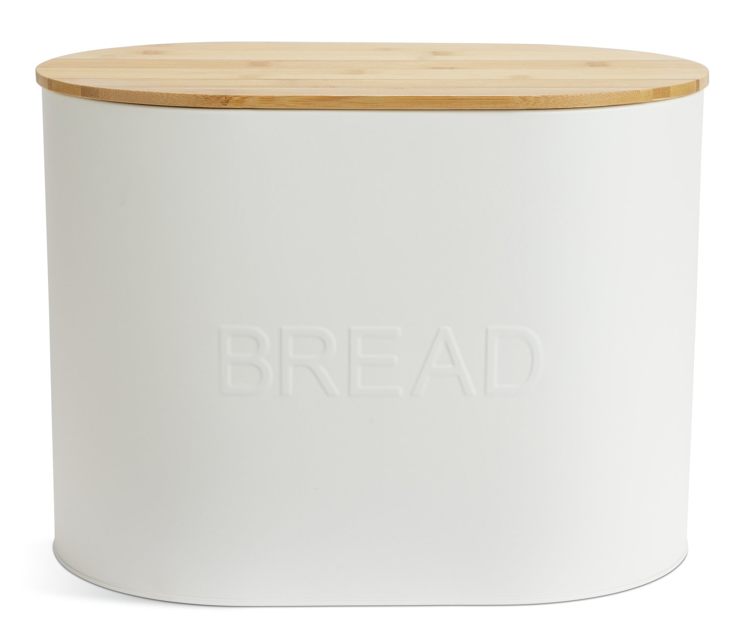 Habitat Embossed Text Carbon Steel Bread Bin