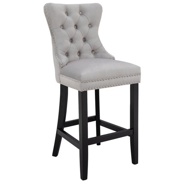 Grey store counter stool