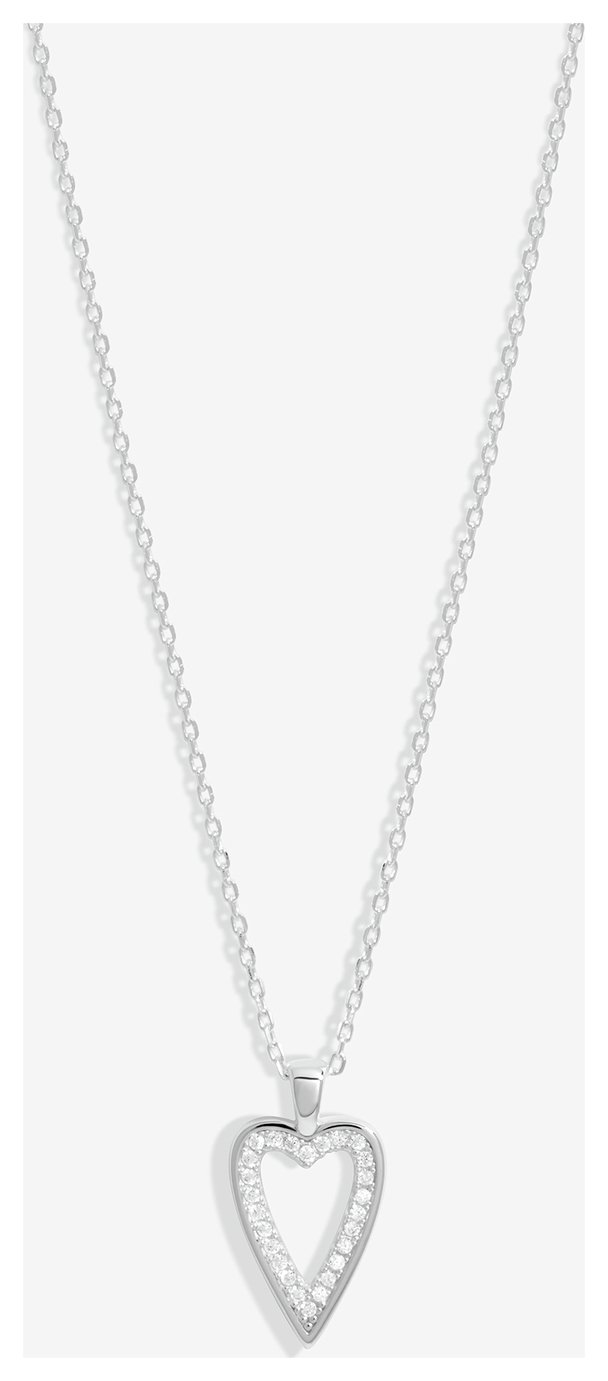 Simply Silver Sterling 925 Cubic Zirconia Heart Pendant