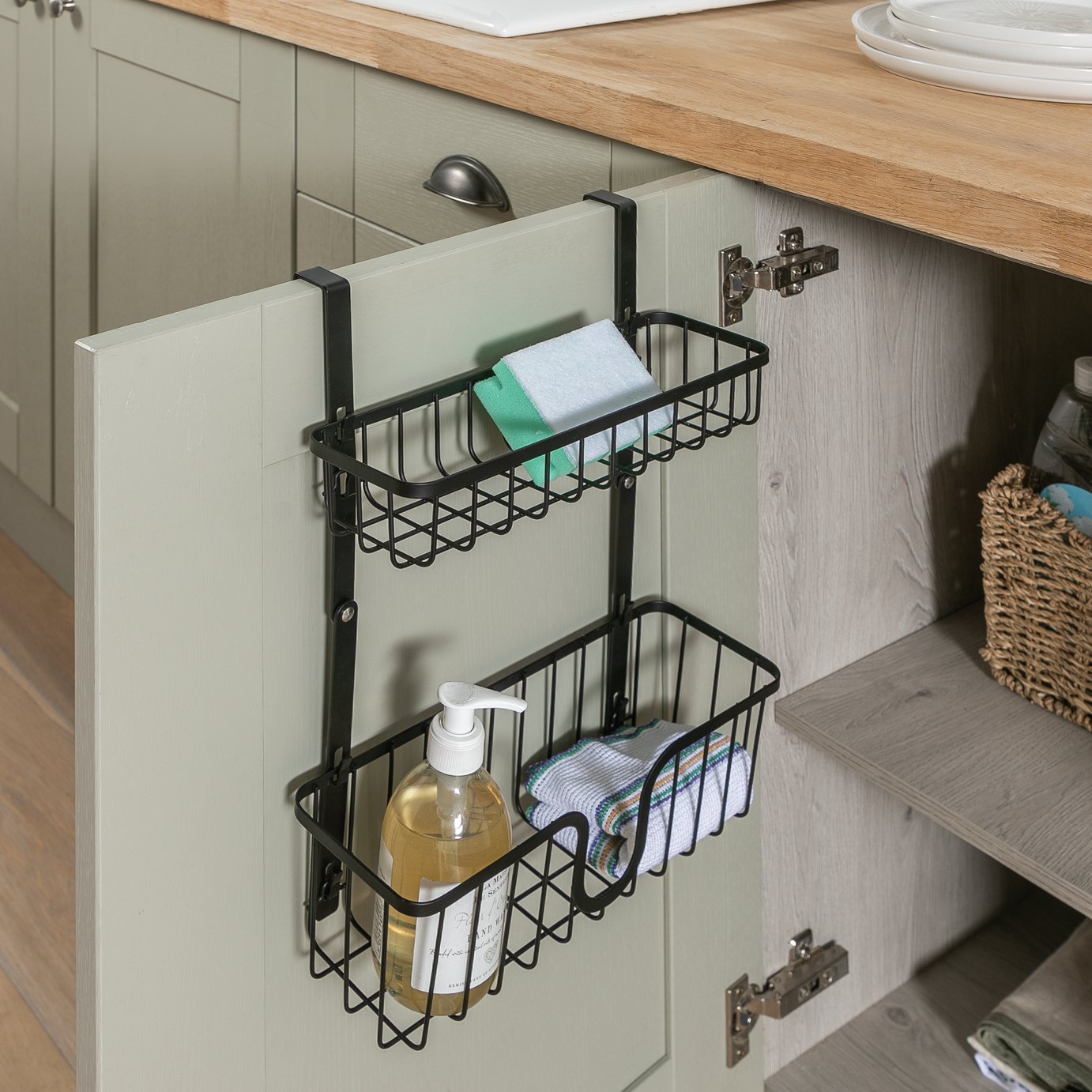 Argos Home 2 Tier Over Door Storage Organiser - Black