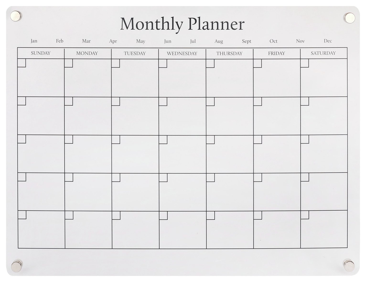 Argos Home Magnetic Acrylic Monthly Planner