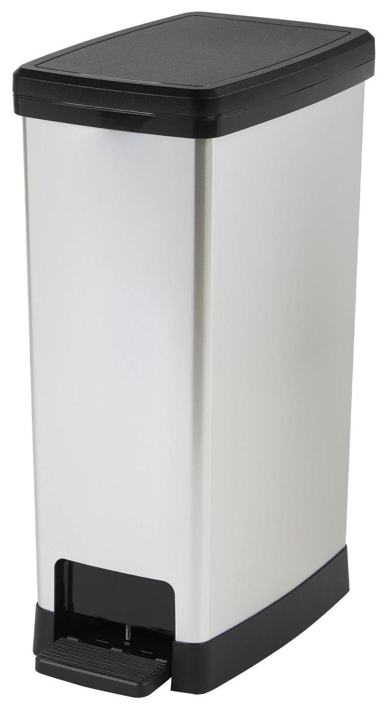 Moda 40 Litre Slim Pedal Bin - Silver