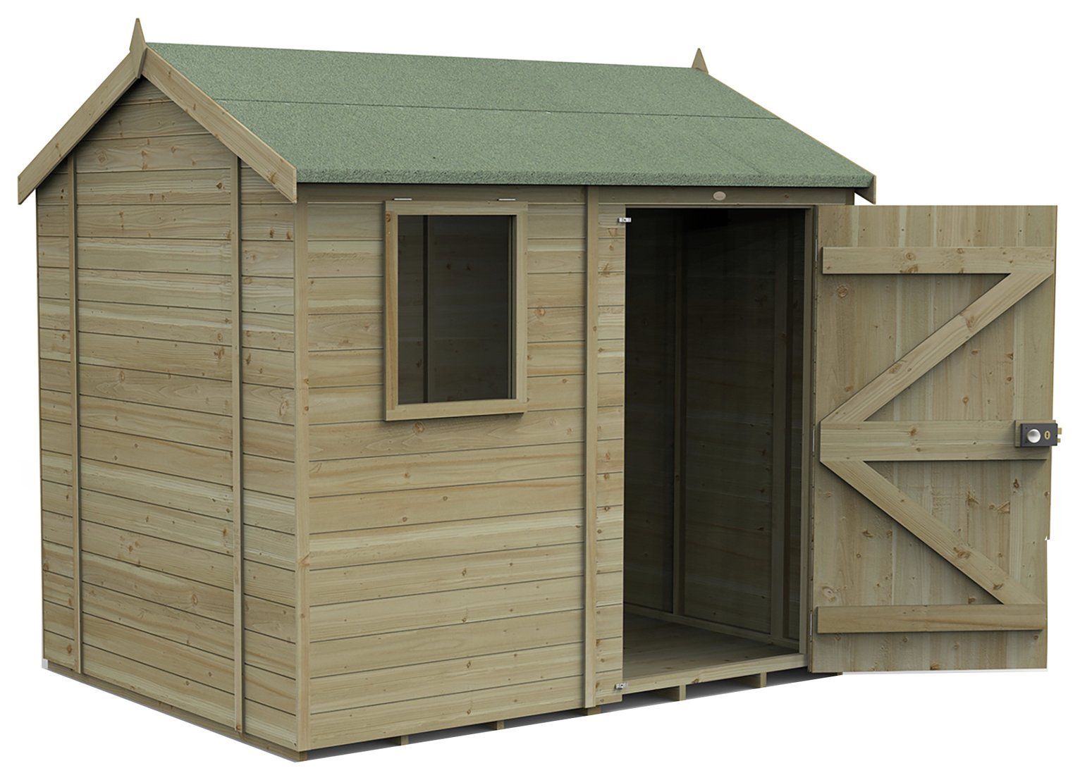 Forest Timberdale 1 Window Reverse Apex Shed - 8 x 6ft
