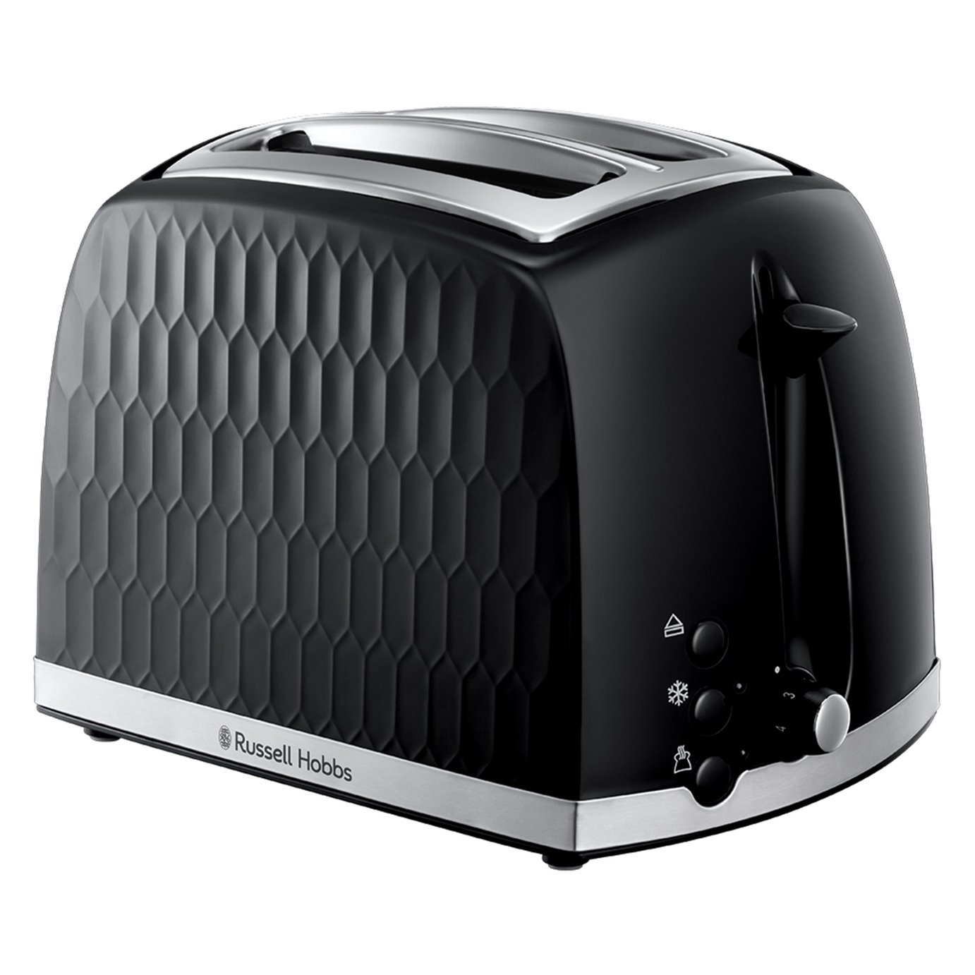 Russell Hobbs 26061 Honeycomb 2 Slice Plastic Toaster -Black