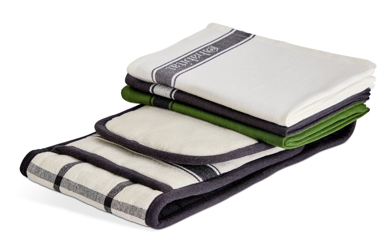 Habitat Woven Check Cotton Textile Set - Green