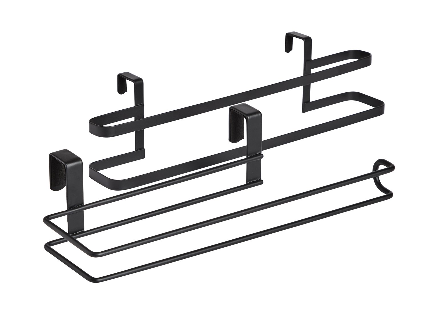 Argos Home Pack of 2 Cupboard Overdoor Hooks - Black