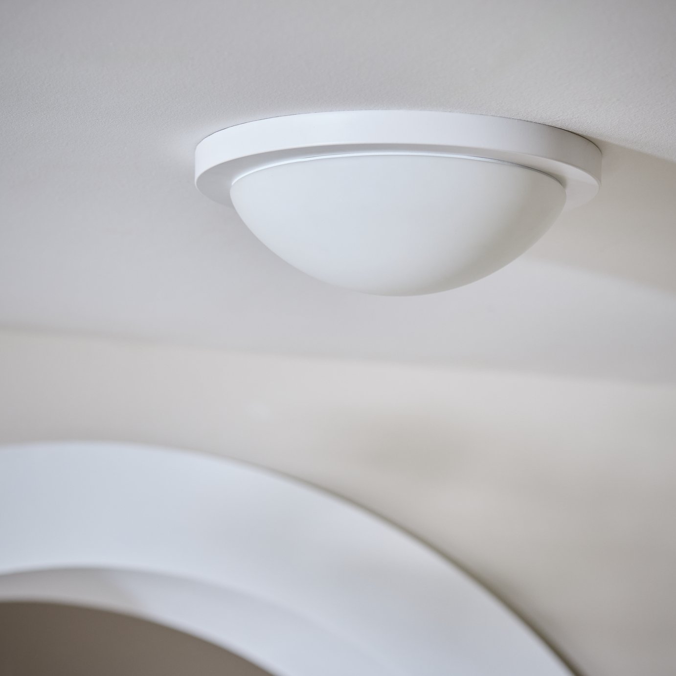 Argos Home Aspley Bathroom Flush to Ceiling Light - White
