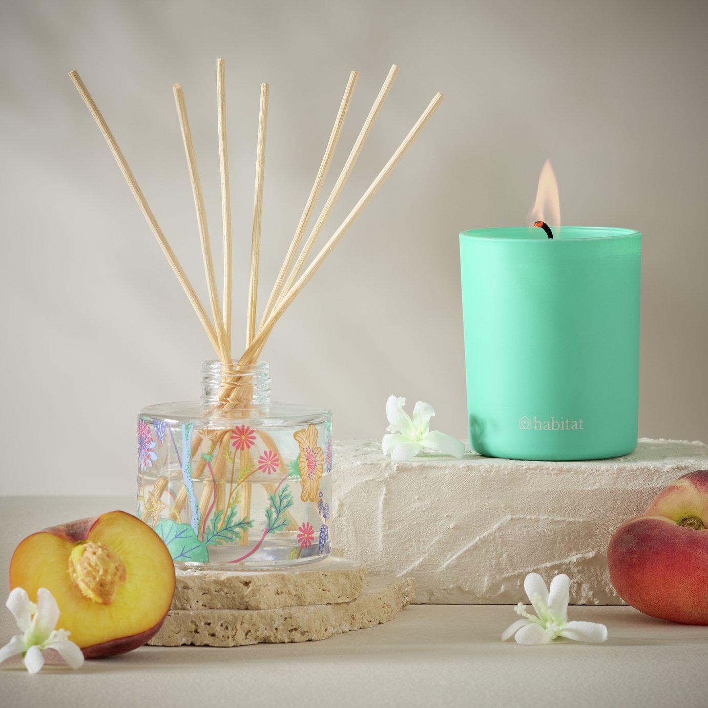 Habitat Candle and Diffuser Set - Star Jasmine and Peach