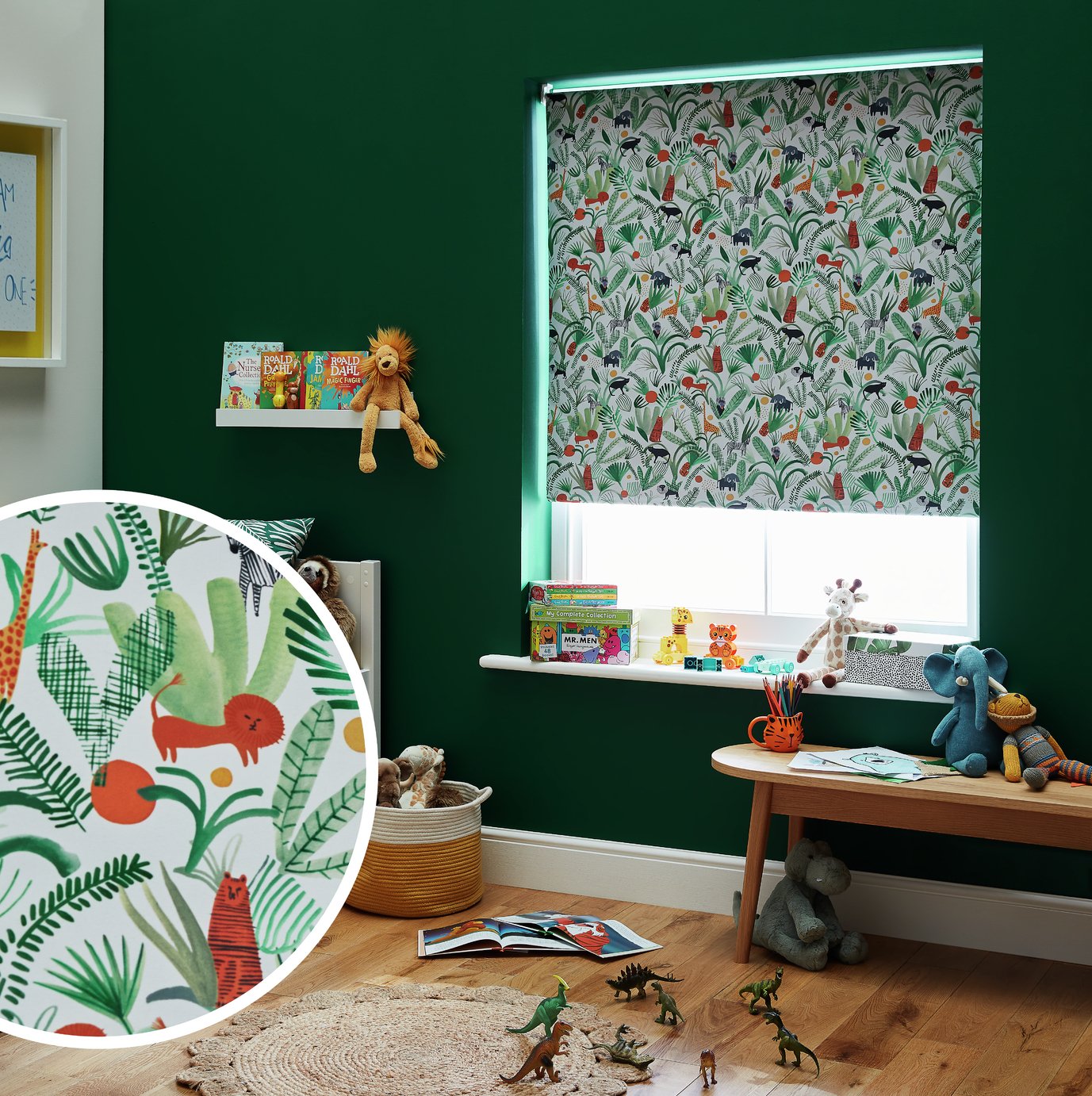 Habitat Kids Blackout Green Roller Blind