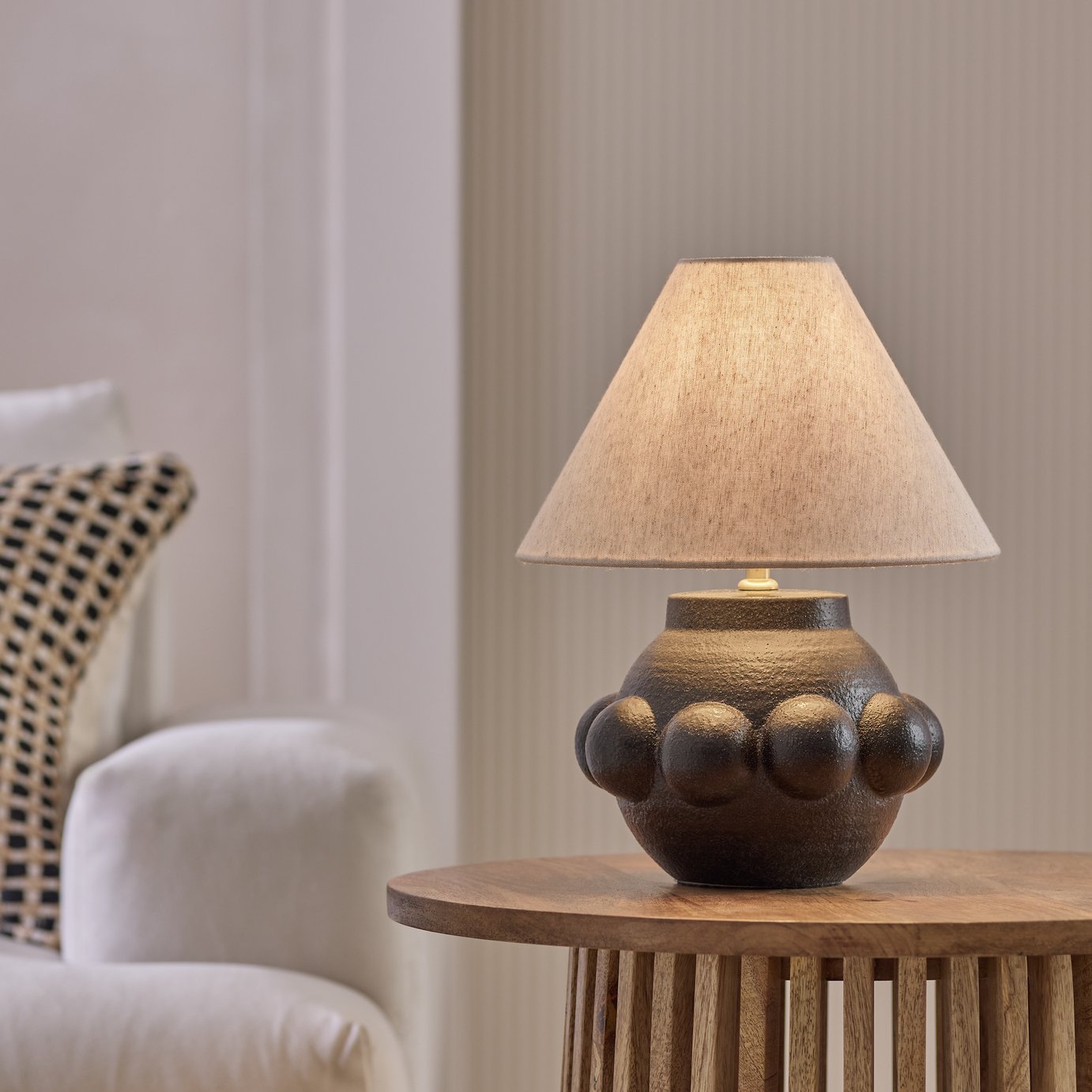 Habitat Eva Bobble Ceramic Mini Table Lamp - Black