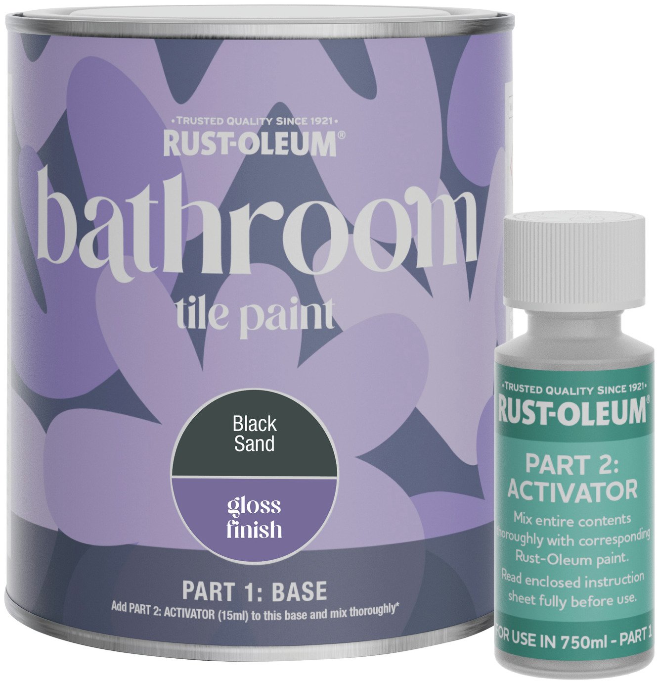 Rust-Oleum Bathroom Tile Gloss Paint 750ml - Black Sand