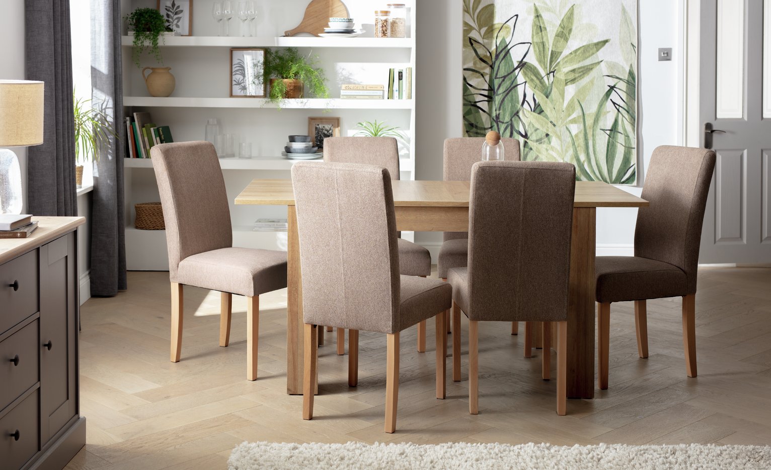 Argos Home Miami Extend Oak Dining Table & 6 Chairs