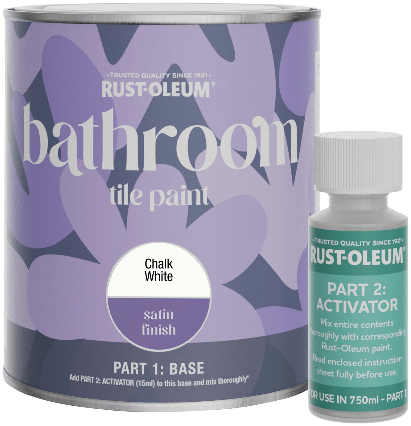 Rust-Oleum Bathroom Tile Satin Paint 750ml - Chalk White