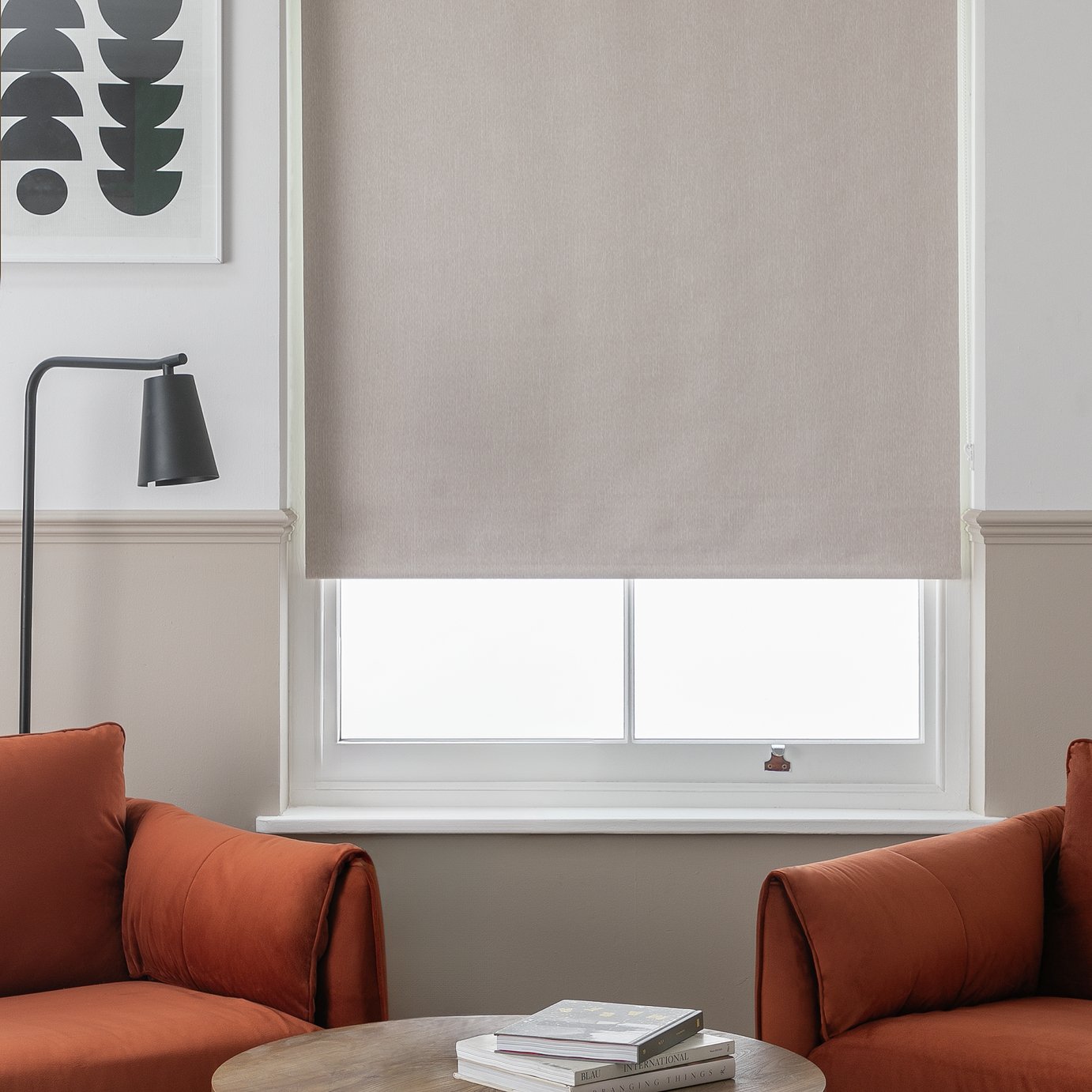 Habitat Industrial Stripe Neutral Roller Blind - 180cm