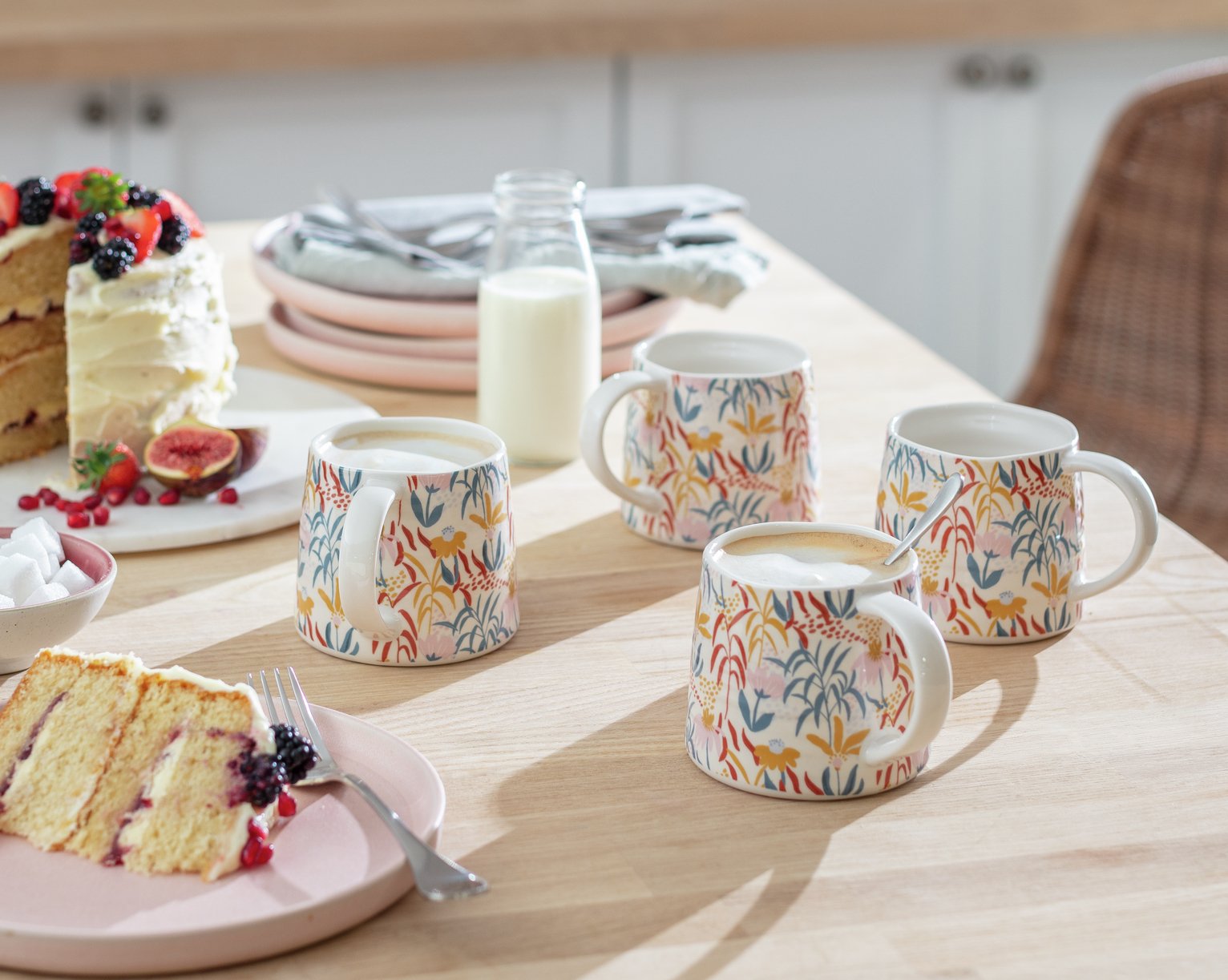 Habitat Floral Ripple Set of 4 Mugs