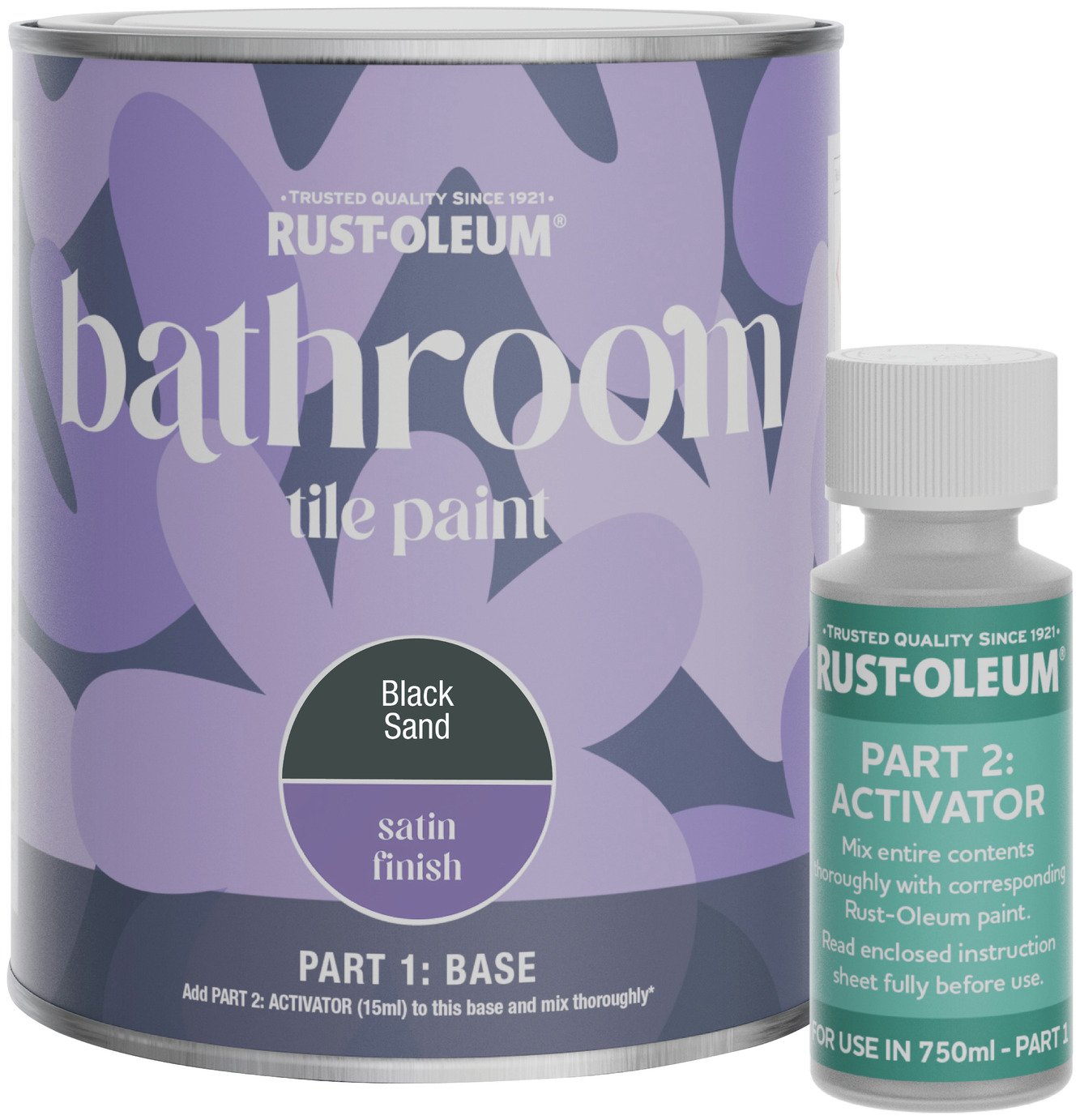 Rust-Oleum Bathroom Tile Satin Paint 750ml - Black Sand