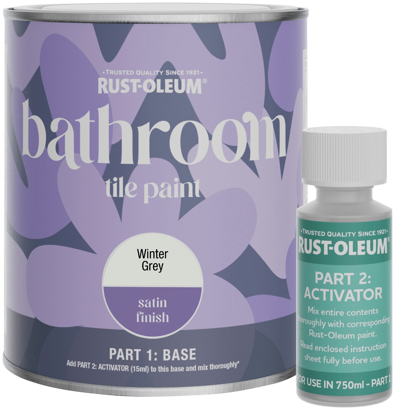 Rust-Oleum Bathroom Tile Satin Paint 750ml - Winter Grey