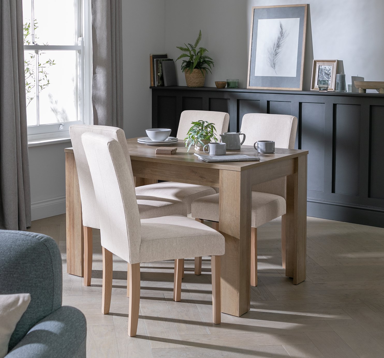 Argos Home Miami Oak Dining Table & 4 Chairs
