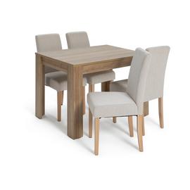 Habitat Miami Wood Effect Dining Table & 4 Chairs