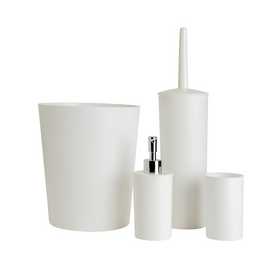 Home Essentials 4 Piece Bin and Accessory Set - White