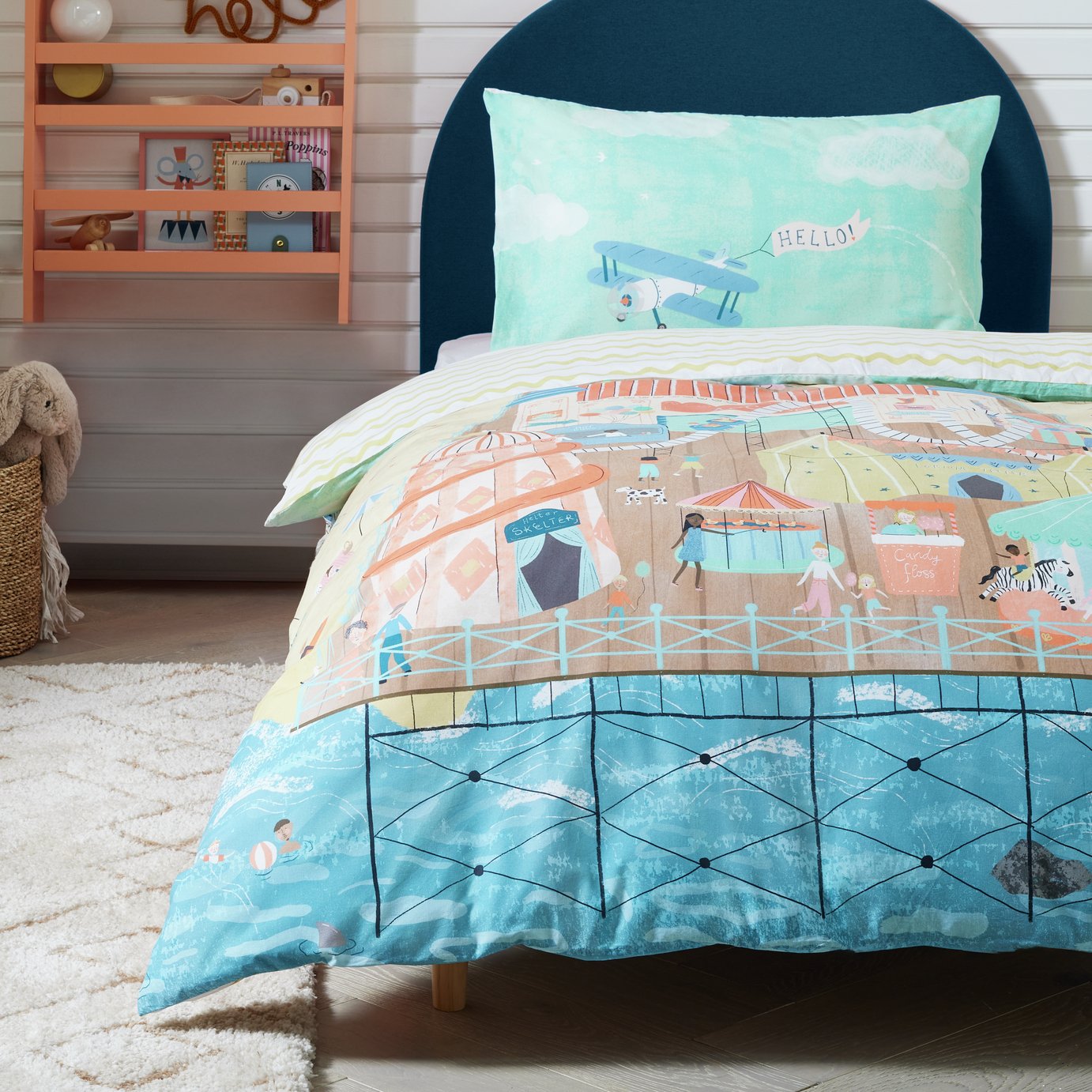 Habitat Cotton Seaside Panel Kids Bedding Set - Single
