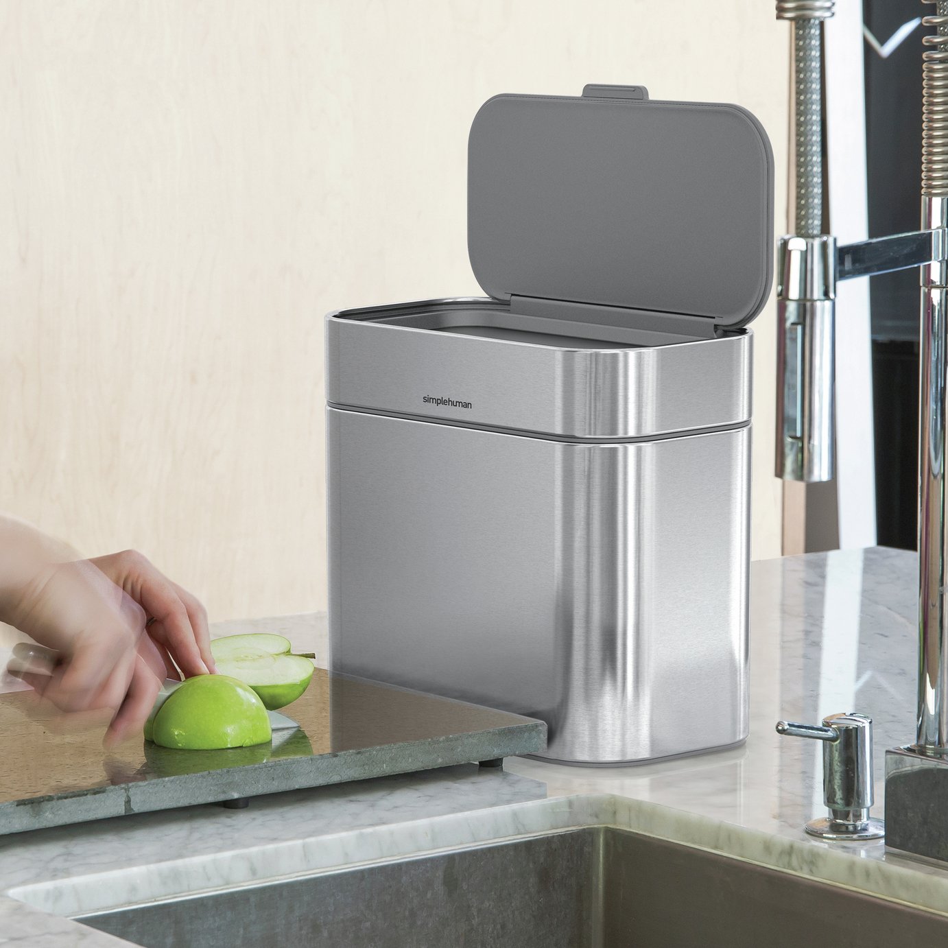 Simplehuman 4 Litre Compost Caddy - Brushed Steel