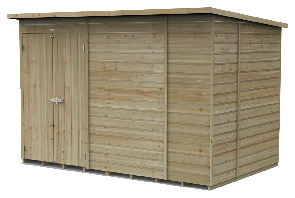 Forest Beckwood Shiplap Windowless Pent Shed - 10 x 6ft