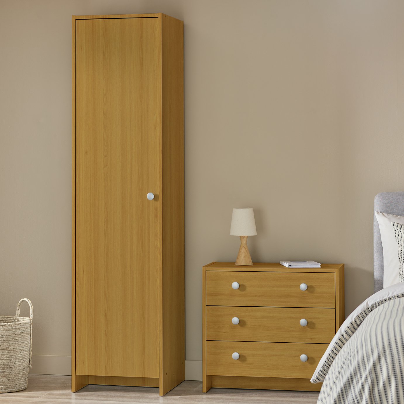 Argos Home Seville 2 Piece 1 Door Wardrobe Set - Oak