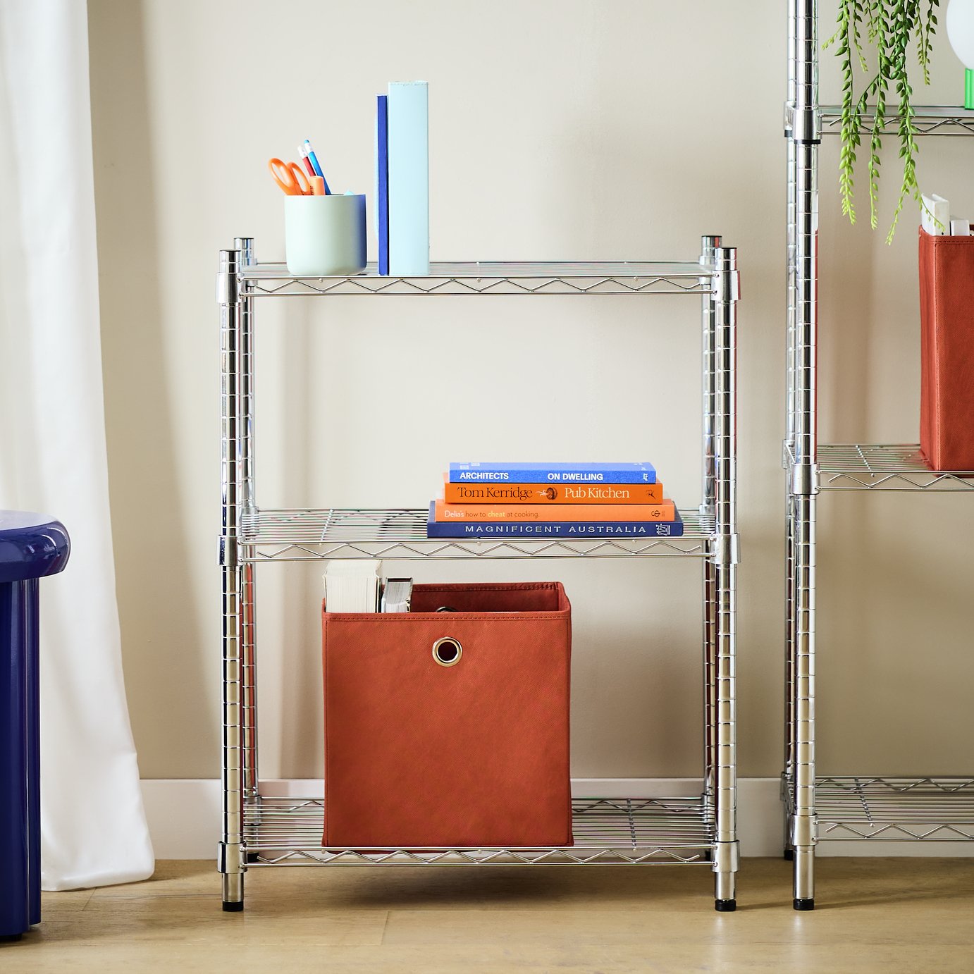Argos Home Metal 3 Tier Shelving Unit - Chrome