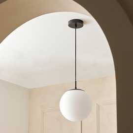 Habitat Boyd Glass Pendant Light - Black